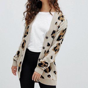 DAISY STREET Leopard Cardigan Size 4
